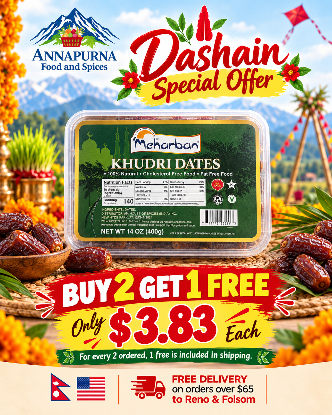 Meharban Khudri Dates: $3.83 each, buy 2 get 1 free